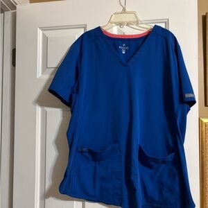 Med Couture Royal Blue V-Neck Scrub Top